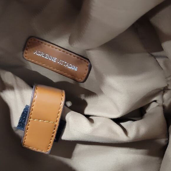 Adrienne Vittadini Backpack Tan And Orange Large Good Condition SEE DESCRIPTION - Picture 9 of 12